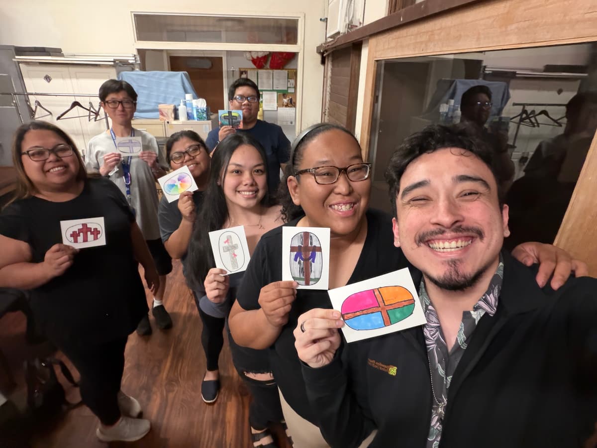 Completed handmade prayer cards created by OLGC Strive young adults during service project